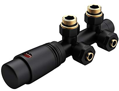 Mai & Mai Tête de Robinet Thermostatique Noir pour un Chauffage à Eau Chaude Contrôleur de Température 6 ° - 28 °