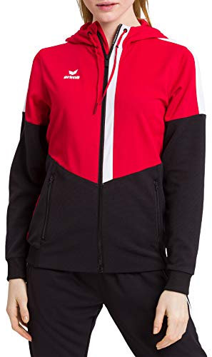 Erima Damen Squad Trainings Jacke (1032056), rot/schwarz/weiß, 34