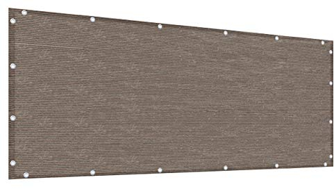 Alion Home Elegant Privacy Screen Windscreen Mesh for Backyard Deck, Patio, Balcony, Fence, Pool, Porch, Railing (3' x 11', Brown)