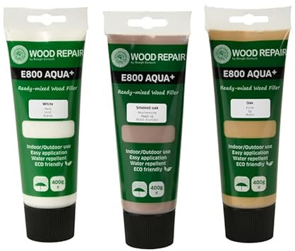 Woodrepair E800 Aqua+ Spachtelmasse Räuchereiche, 400g Tube