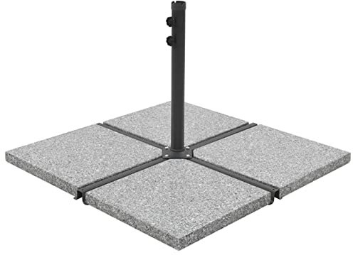 Tidyard parasollstativ parasoll viktplatta, granit 25 kg kvadratisk grå, trafikljusparasollstativ för markkors