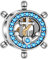 BIZK Blau Ruder & Anker Charm für Armband 925 Sterling Silber Charm Bead Pendant für Europäische Armbänder und Halsketten