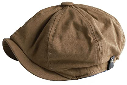 Dunxiles Berretto da Strillone da Uomo, Berretto con Visiera Casual in Cotone, Cappello da Tassista Stile Vintage Primavera Autunno - Tinta Unita, Berretto in Pelle