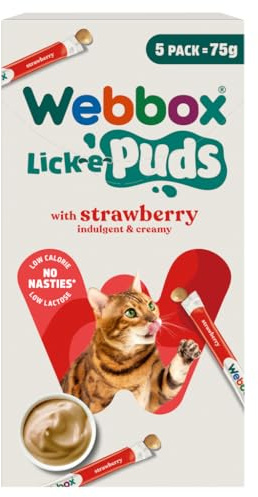 Webbox Lick-E-Puds With Strawberry Cat Treats 5x15g 75g
