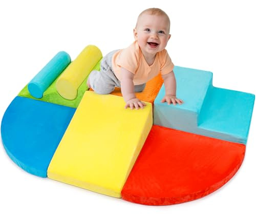 Naxudcoo Blocchi da costruzione in schiuma per bambini: set da arrampicata morbido per bambini – Pietre in schiuma per gattonare e arrampicarsi – Giocattoli per interni per bambini dai 1 ai 3 anni