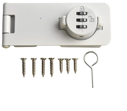 Serratura a combinazione a 3 cifre per mobili da cucina, senza chiave, manopola per una conservazione sicura (bianco)