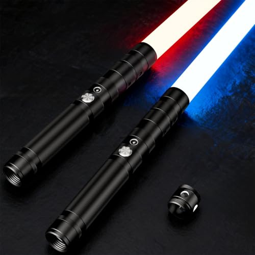 LumenVela Spada Laser, 2 in 1 Spada Laser per Bambini, Ricarica USB RGB 16 Colori Lightsaber Suoni Simulati di Combattimenti, Regali per Bambini, Feste di Halloween, Cosplay (2 pz.)