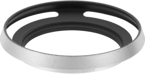 PATIKIL Parasol 52mm Universal Delgado Hueco Curvo Metal con Rosca para Fujifilm para Nikon para Pentax Plateado