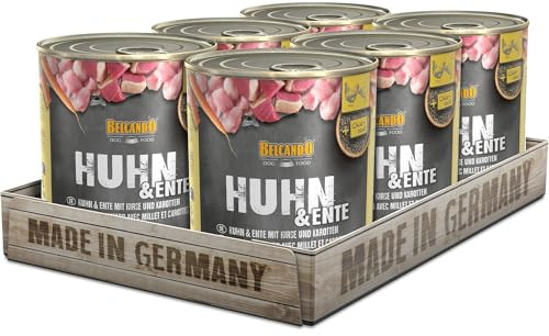 Belcando Super Premium Boîte de 6 x 800 g Poulet et Canard avec Millet et Carottes | Nourriture Humide pour Chiens | Aliment Humide pour Chiens de Toutes Races