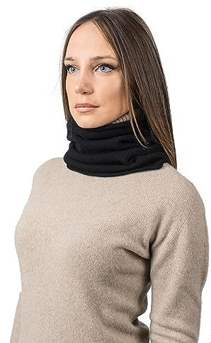 DALLE PIANE CASHMERE Sciarpa ad Anello Donna Cashmere Rigenerato - Nero