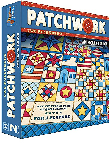 Patchwork Americana Edition Brettspiel - Ein Strategiespiel für zwei Spieler von Uwe Rosenberg! Interaktives Puzzlespiel für Kinder und Erwachsene, ab 8 Jahren, 2