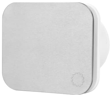 Turbionaire TREND 100 SA Extractor, Extracción, Ventilación para Baño, Cocina, Pared/Techo, Panel Frontal de Aluminio Mate, Diámetro 100mm, 35Pa, Amortiguador Antirretorno, Silencioso 33dB, IPX4