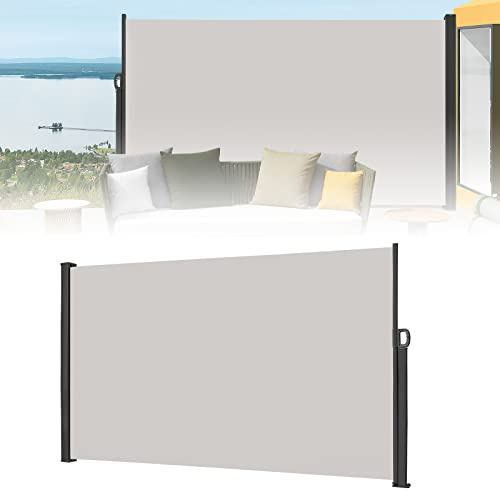 ACXIN Tenda da sole laterale allungabile, 200 x 300 cm, protezione dal vento, per balcone e terrazza, grigio chiaro