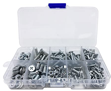 Senkschraube mit Kreuzschlitz 250 Stück, Senkkopfschrauben 304 Edelstahl, Edelstahl Schraubensatz, Mechanische Schraube Vollgewinde, M3, M4, M5