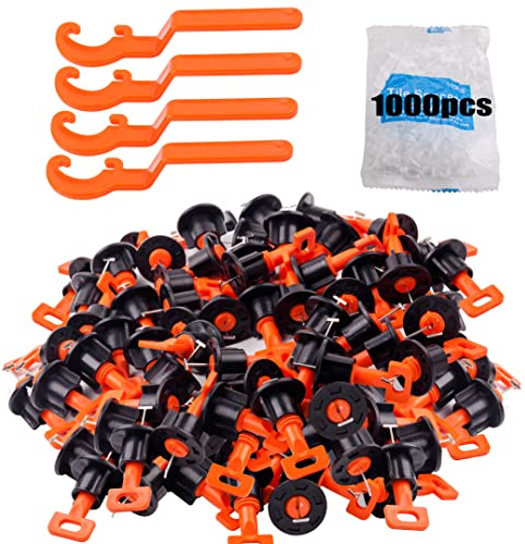 Tile Leveling System Kit with 200pcs Tile Leveler & 4 Special Wrenches & 1000pcs 2mm Tile Spacers