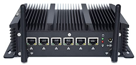 HISTTON Router LAN Firewall Mini PC OPNsense Core i5-8265U Quad Core, DDR4 32GB RAM 512GB SSD, Network Security Server VPN Desktop Computer, 6 x 2,5GbE/1GbE LAN, AES-NI, SIM, WiFi, BT4.0, RS232