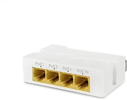 Seprendi Spare Parts Accessories 4Port Gigabit POE Extender 1000M 1 to 3 Network Switch Repeater IEEE802.3Af/At Plug&Play for PoE Switch NVR IP Camera AP