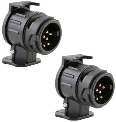 CGEAMDY 2 Pezzo Adattatore per Rimorchio Da 13 a 7 Poli, Adattatore Da 13 a 7 Poli per Collegare L'auto O Il Gancio Di Traino Con Presa 13 Al Rimorchio Con Spina a 7 Poli, Per Caravan Auto Camion