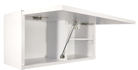 Milionmeblicom Badezimmerschrank Laura Hängeschrank Badezimmermöbel Klappbarer Badezimmer Wandschrank Teleskopöffnung - Mattweiß/Mattweiß, Maße 30 x 60 x 23 cm