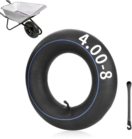 mizikuu Chambre à air Remorque 4.80/4.00-8, Pneu Brouette Tubes Intérieurs de Remplacement avec Valve Courbée Chambres à air de Roue Brouette pour Diable, Chariot à Main, Chariot de Jardin