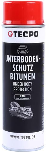 TECPO 500 ml, protezione per sottoscocca, spray bitume, colore nero, antiruggine UBS
