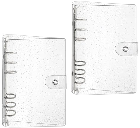 Vordpe 2 Stück A6 Ringbuch, Keine Innenseiten, PVC Nachfüllbar, Transparente Loose Binder Wasserdicht Hülle für Büro, Schule, Journal