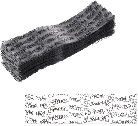 PATIKIL 105x28mm PVC Perforated Shrink Bands, 250Pcs 0.05 mm/2 Mil Thickened Heat Shrink Seal Wrap Fit for 2.25-2.5 Cap Diameter Essential Oil Bottles Jars Cans Tin Word Style, Clear