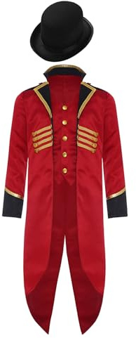 Nikiikoo Boys Girls Renaissance Steampunk Tailcoat Jacket Victorian Gothic Medieval Vintage Frock Coat for Kids B#Burgundy02 10