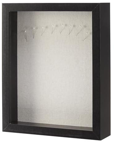 Amazon Basics Rectangular Wooden Shadow Box/Picture Frame, 20 cm x 25.4 cm, Black