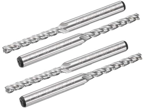 sourcing map 4pcs HSS-AL 4mm Cutting Dia 6mm Shank 4 Flutes End Mill Milling Cutter Router Bits Upcut Spiral Milling Cutter Tool for Wood PVC MDF Engraving