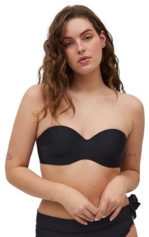 YSABEL MORA Top Bikini Bandeau Sin Tirantes con Aro y Relleno para Máxima Sujeción y Realce, Versátil y Atemporal, Estilo Bandeau con Tirantes Desmontables Anudados al Cuello Colección