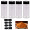 Kioiner 4 Piezas Botes Especias, 100ml Frascos Especiarias, Tarros Especias, Botes para Especias Cocina, Especias Almacenaje Cocina, Viene con 12 Etiquetas y 1 Marcador