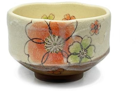 aquanaut Mino Ware Matcha-Schale, Chawan Moderne Sakura, Durchmesser 9 cm, hergestellt in Japan