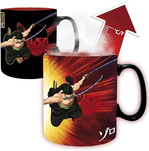 ONE PIECE - Mug Heat Change - 460ml - Zoro & Sanji - cardboard