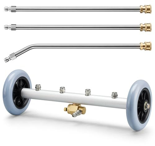 pliow Hochdruckreiniger-Aufsatz, 40,6 cm, robuster Hochdruckreiniger mit 3 Verlängerungsstäben, 4000 PSI Hochdruckreiniger-Zubehör für Fahrzeug-Chassis-Reinigung (40,6 cm)