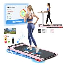 BLACK LORD 9% Incline Treadmill, 3.2HP Walking Pad, 4-in-1 Electric Home Office Treadmill, Portable Under Desk Fitness Equipment, 12 Pre-set Programs, Built-in speaker, 140kg Capacity, Pink