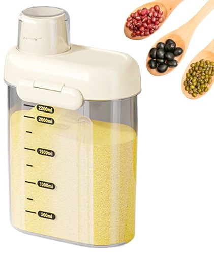 zjhukfmc Distributeur de Céréales | Récipients Alimentaires Hermétiques Avec Couvercles | Bocaux Transparents Étanches Organisateur de Cuisine Grande Capacité pour Riz, Sucre, Céréales et Snacks