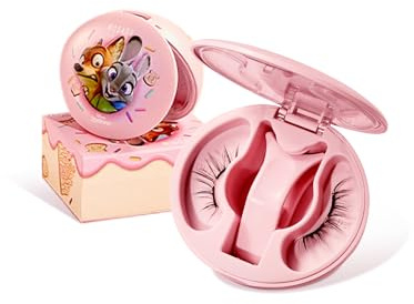 WOSADO×Zootopia1 Soft Magnetic Eyelashes Kit with Applicator, Disney [No.18 Velvet Black] 21.5mm Reusable Glue-free Magnetic Lashes, Cruelty-free False Lash, Waterproof, Lightweight, for Heavy Makeup