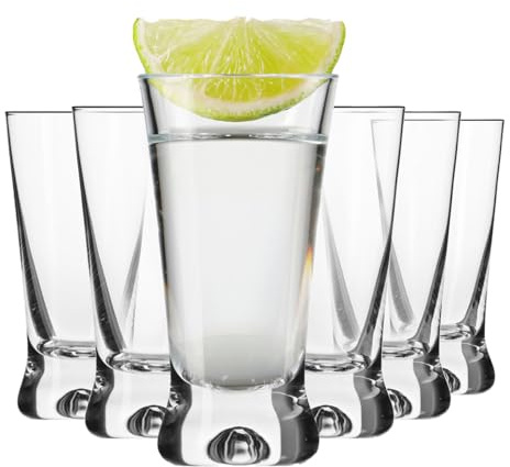 KROSNO | Lot de 6 verres à liqueur | Lot de 6 x 50 ml | Collection X‑Line | Cristal sans plomb | Fond épais avec vessie d'air | Sorcière confortable | Forme universelle | Passe au lave-vaisselle