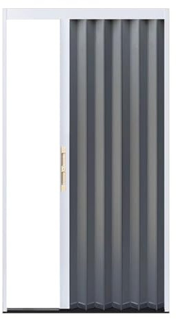 Sxlawesom Puerta Plegable Interior Tipo acordeón, Puerta Plegable retráctil de Aluminio con Cerradura, Impermeable y con Aislamiento térmico, Puerta corredera para Dormitorio(Gray Left,660x1010mm)