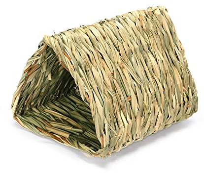 HUAANYA Leichtes Kaninchen Grashaus Leichter Spielzeugtunnel Für Eichhörnchen Meerschweinchen Zum Spielen Schlafen Backenzähne Grasversteck Strohhaus