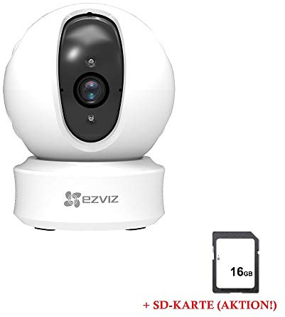 LEICKE CO67112, EZVIZ ez360 Indoor WiFi-kamera 720p, övervakningskamera, babymonitor – tvåvägsljud, rörelsesensor och mörkerseende, roterbar, vit