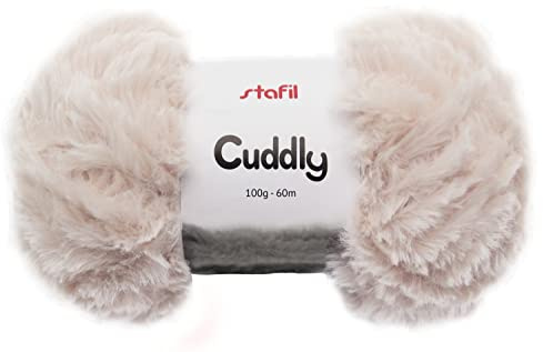 stafil Wolle Cuddly Chenillewolle 100g 60m Nadelstärke 10-12 Ganzjährig 30°C waschbar 100% Polyester Ideal für Mütze Pullover Schal Weiß