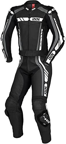 IXS Sport RS-800 1.0 2-Teiler Motorrad Lederkombi, schwarz/grau/weiß, Long 98