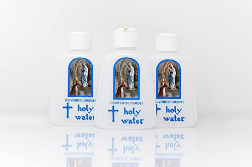 3x Lourdes Souvenir Sprinkler Cap Bottle filled with Holy Water