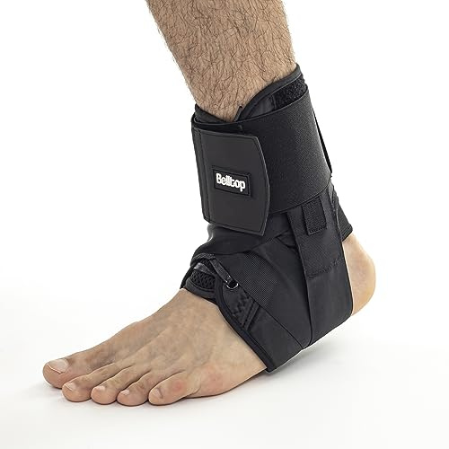 Unisex fotledsskydd. Andningsbart fotledsskydd för fotledsstukning. Justering med snören för idrott. Fotledsstabilisator för lindring av plantarfasciit och återhämtning från skador (L)