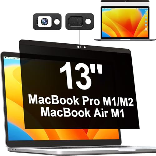 Magnético Filtro de Privacidad Compatible con MacBook Pro 13 Pulgadas (2016-2021, M1 M2), Filtros de Pantalla MacBook Air 13 Pulgadas(2018-2020 M1), Privacy de Protector Pantalla con Cámara Privacidad