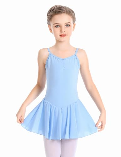Phoeswan Justaucorps de ballet pour filles, tenue de danse avec jupe, robe de ballet pour petites filles/juniors