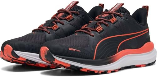 PUMA Unisex Reflect LITE Trail Straßen-Laufschuh, Black-Glowing RED, 38 EU
