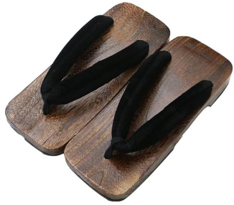YCZHD Chanclas Zuecos Masculinos Zapatillas Tradicionales Japonesas Kimono,Zuecos Madera Masculinos,Zapatos de Zuecos Cuadrados y Anchos(Size:EU 42,Color:Té-B)